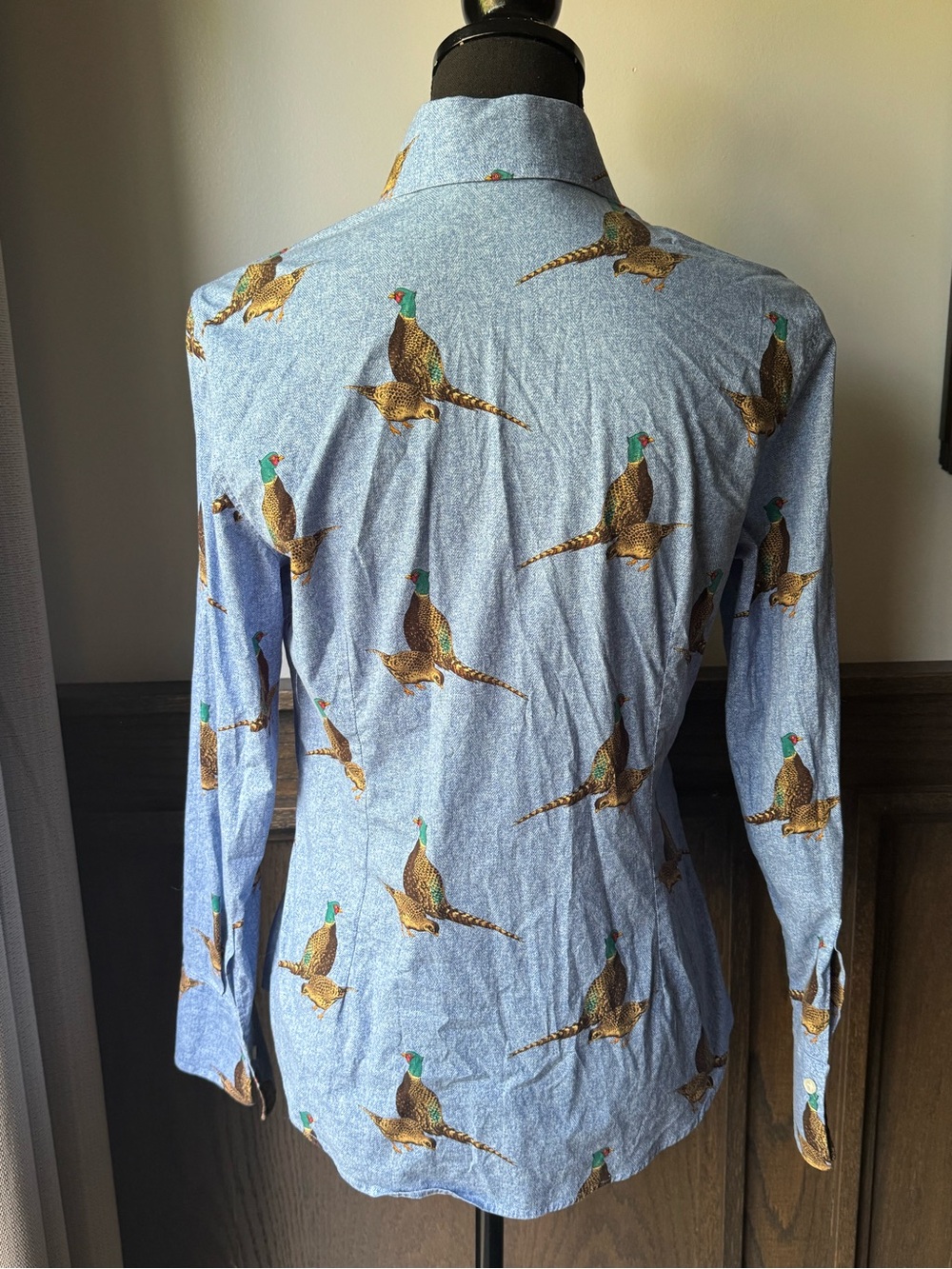 Kevin’s Blue Pheasant Print Button-Up Shirt - Picture 5 of 8